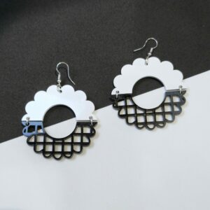 Boucles d'oreilles - Geo (noir et blanc)