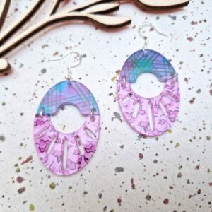 Boucles d'oreilles - Jeanne (rose et multi)