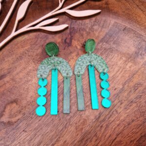 Boucles d'oreilles - Arches géométriques vertes